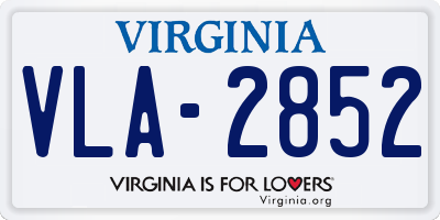 VA license plate VLA2852