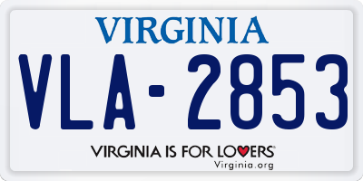 VA license plate VLA2853