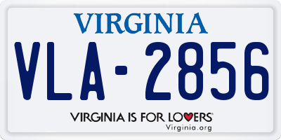 VA license plate VLA2856