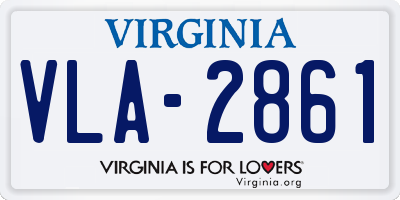 VA license plate VLA2861