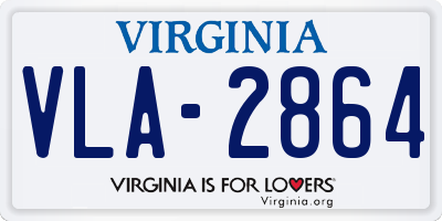 VA license plate VLA2864