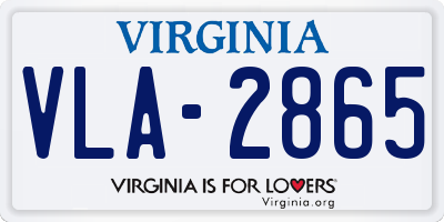 VA license plate VLA2865