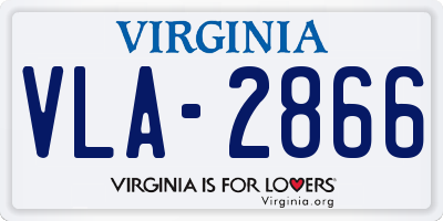 VA license plate VLA2866
