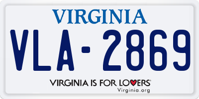 VA license plate VLA2869
