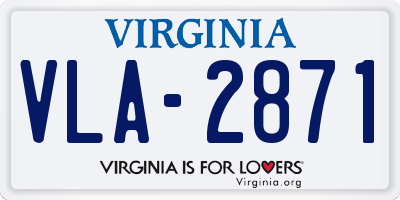 VA license plate VLA2871