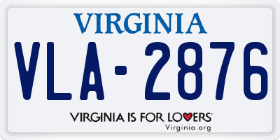 VA license plate VLA2876