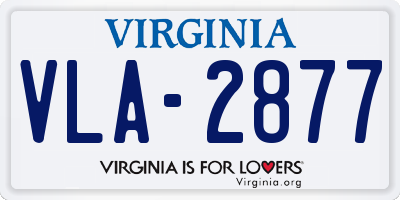 VA license plate VLA2877