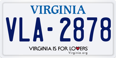 VA license plate VLA2878