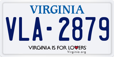 VA license plate VLA2879