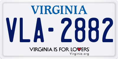 VA license plate VLA2882