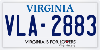 VA license plate VLA2883