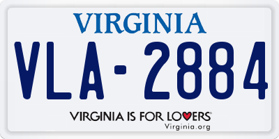 VA license plate VLA2884