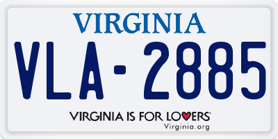 VA license plate VLA2885