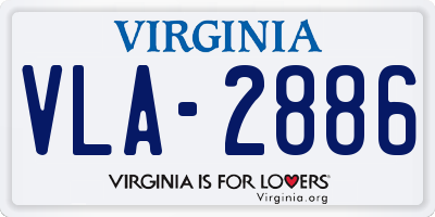 VA license plate VLA2886