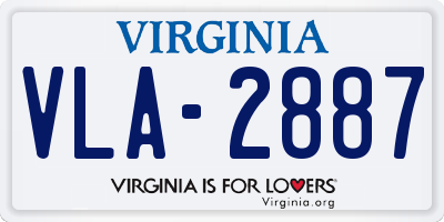 VA license plate VLA2887