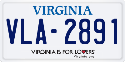 VA license plate VLA2891
