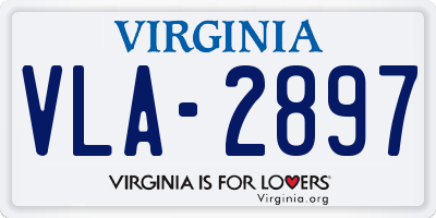 VA license plate VLA2897
