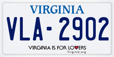 VA license plate VLA2902