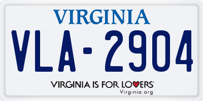 VA license plate VLA2904