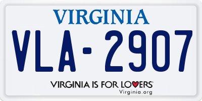 VA license plate VLA2907