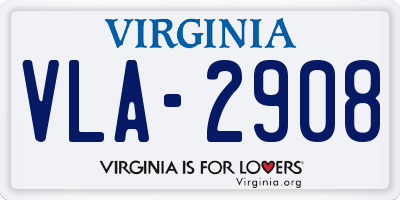 VA license plate VLA2908