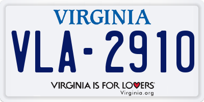 VA license plate VLA2910