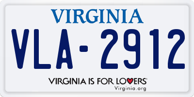 VA license plate VLA2912