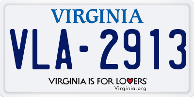 VA license plate VLA2913