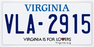 VA license plate VLA2915