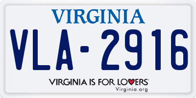 VA license plate VLA2916