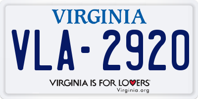 VA license plate VLA2920