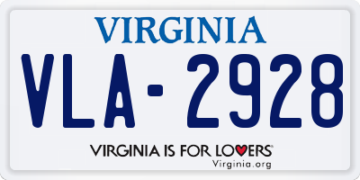 VA license plate VLA2928