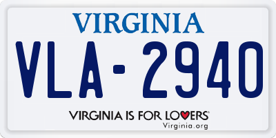 VA license plate VLA2940