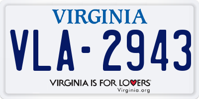 VA license plate VLA2943