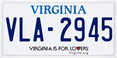 VA license plate VLA2945