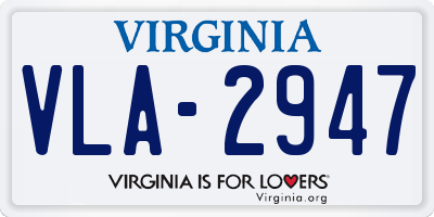 VA license plate VLA2947
