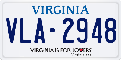 VA license plate VLA2948