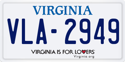 VA license plate VLA2949