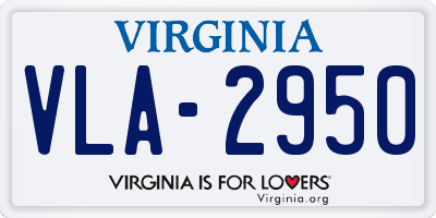 VA license plate VLA2950