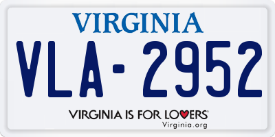 VA license plate VLA2952