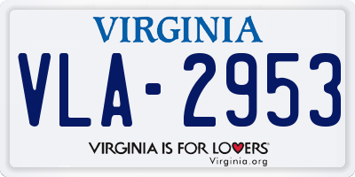 VA license plate VLA2953