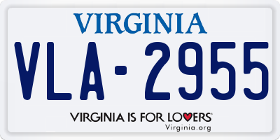 VA license plate VLA2955