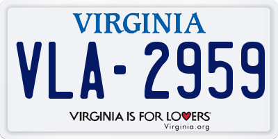 VA license plate VLA2959