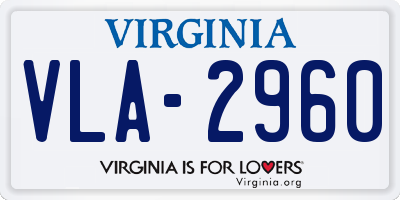 VA license plate VLA2960