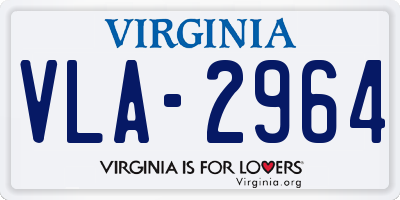 VA license plate VLA2964