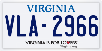 VA license plate VLA2966