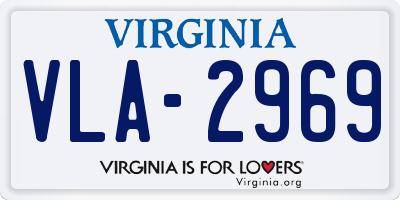 VA license plate VLA2969