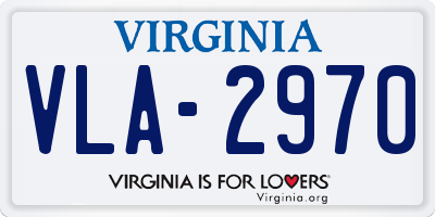VA license plate VLA2970