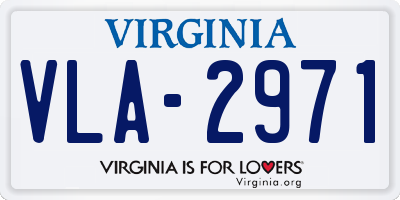 VA license plate VLA2971