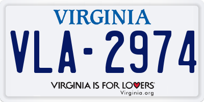 VA license plate VLA2974